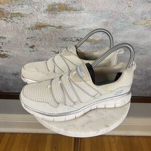 Skechers Skech-Flex Shoes Womens Size 6.5 White Memory Foam Sneakers SN 11739